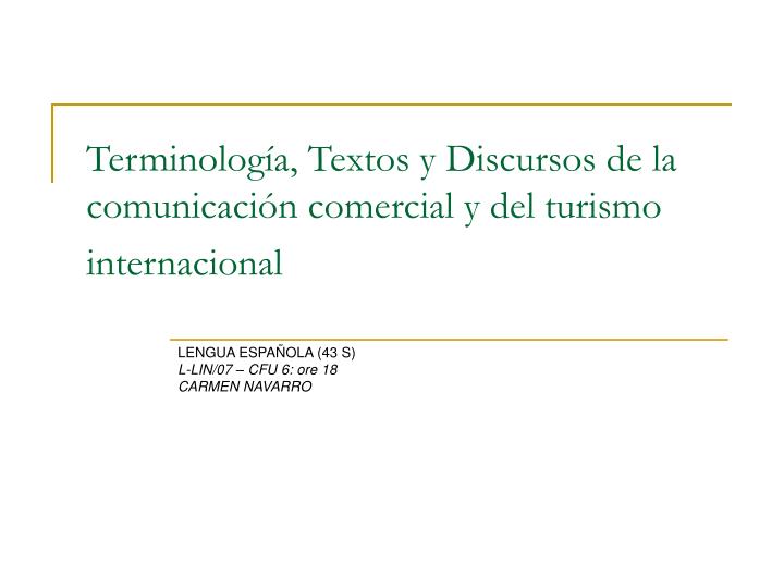 terminolog a textos y discursos de la comunicaci n comercial y del turismo internacional