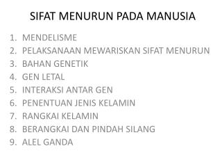 sifat menurun pada manusia