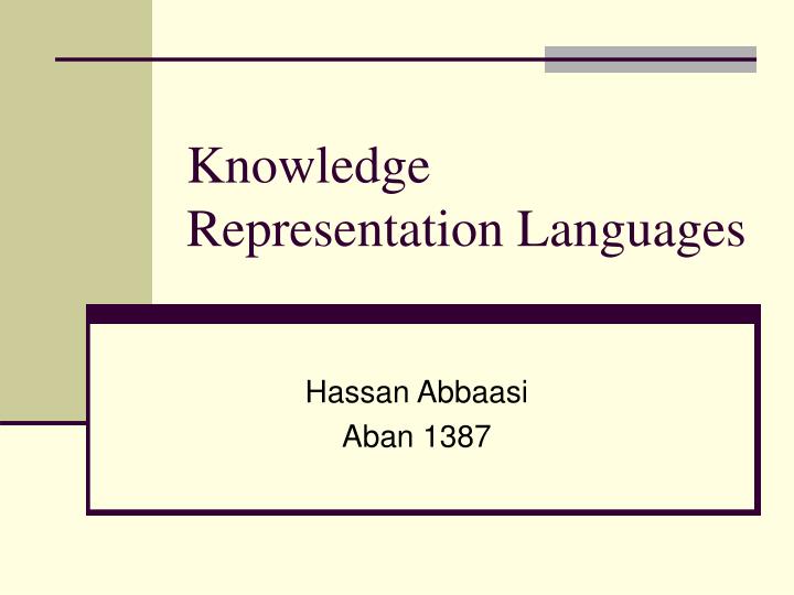 knowledge representation languages