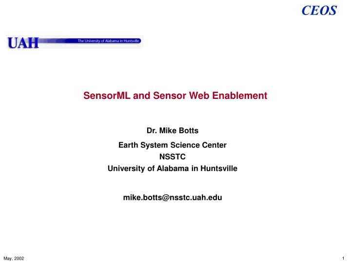 sensorml and sensor web enablement