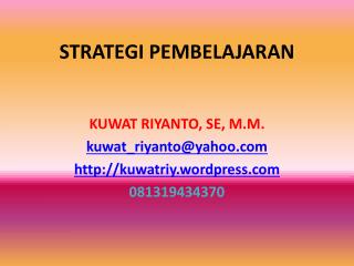 strategi pembelajaran