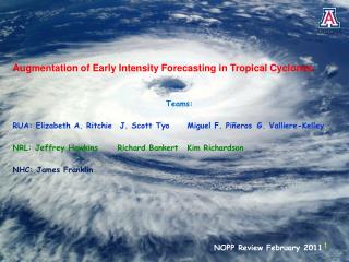 Augmentation of Early Intensity Forecasting in Tropical Cyclones Teams: