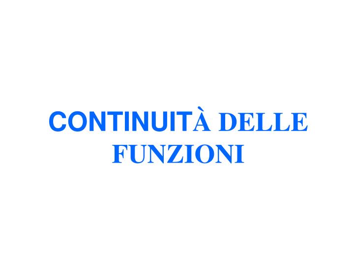 continuit delle funzioni