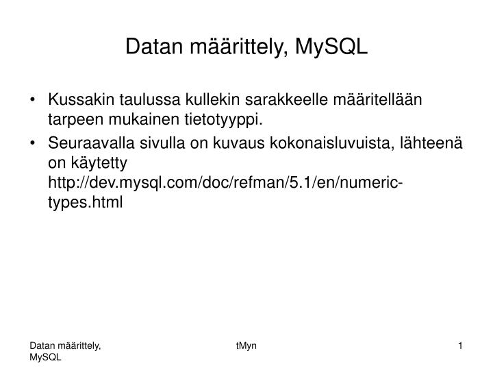 datan m rittely mysql