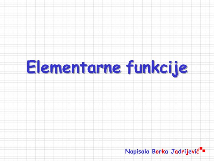 elementarne funkcije