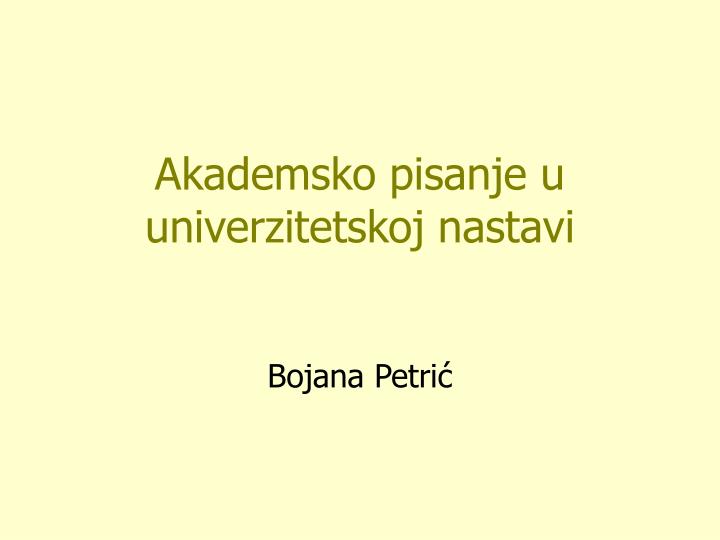 akademsko pisanje u univerzitetskoj nastavi