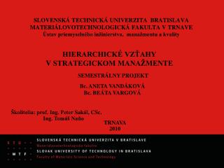 hierarchick vz ahy v strategickom mana mente