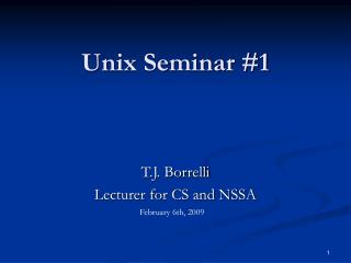 Unix Seminar #1