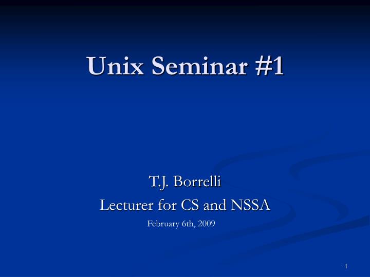 unix seminar 1