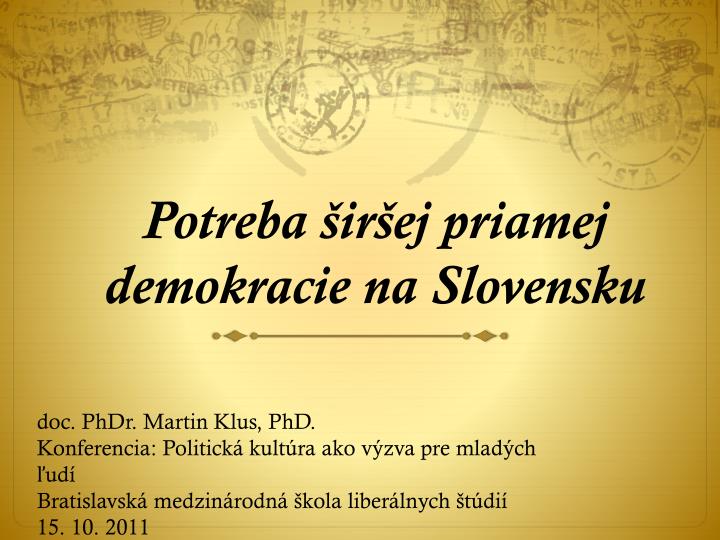 potreba ir ej priamej demokracie na slovensku