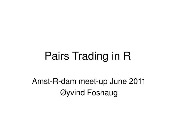 pairs trading in r