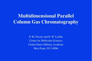 Multidimensional Parallel Column Gas Chromatography