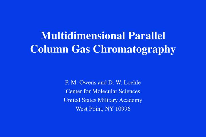 multidimensional parallel column gas chromatography