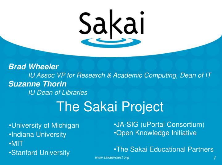 the sakai project