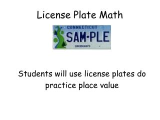 License Plate Math