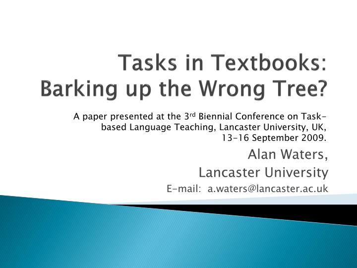 tasks in textbooks barking up the wrong tree