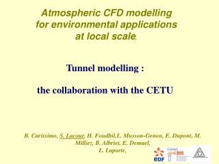 Tunnel modelling : the collaboration with the CETU