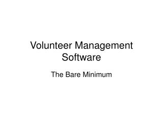Volunteer Management Software
