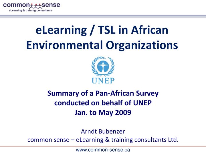 elearning tsl in african environmental organizations