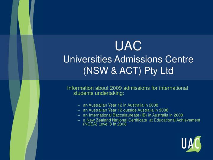 uac universities admissions centre nsw act pty ltd