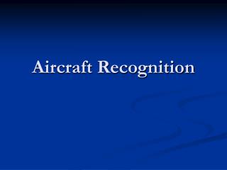 Aircraft Recognition
