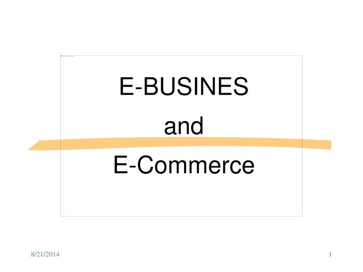e busines and e commerce
