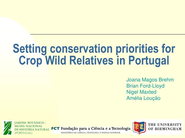 setting conservation priorities for crop wild relatives in portugal