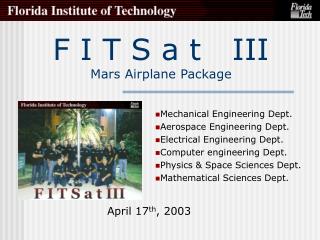 F I T S a t III Mars Airplane Package