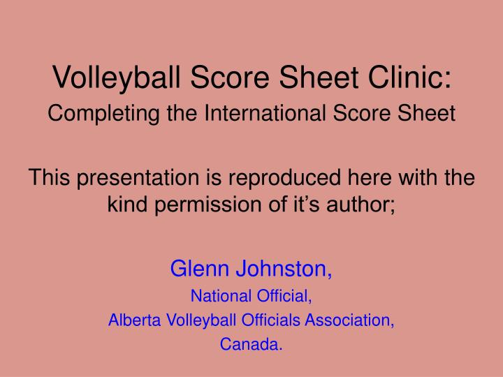 volleyball score sheet clinic
