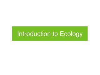 Introduction to Ecology