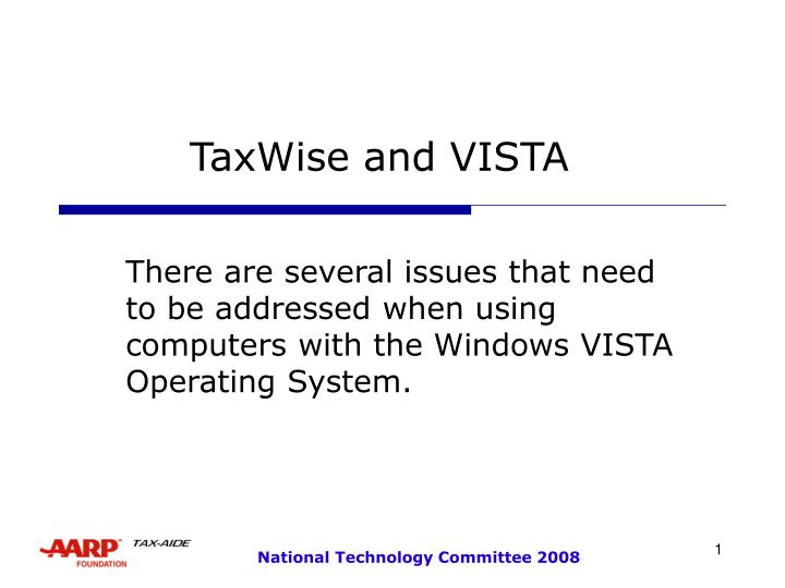 taxwise and vista