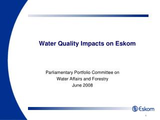 Water Quality Impacts on Eskom