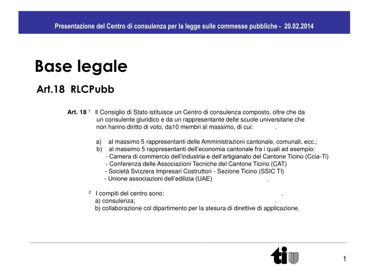 presentazione del centro di consulenza per la legge sulle commesse pubbliche 20 02 2014