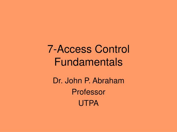 7 access control fundamentals