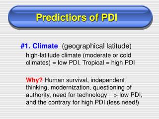 Predictiors of PDI