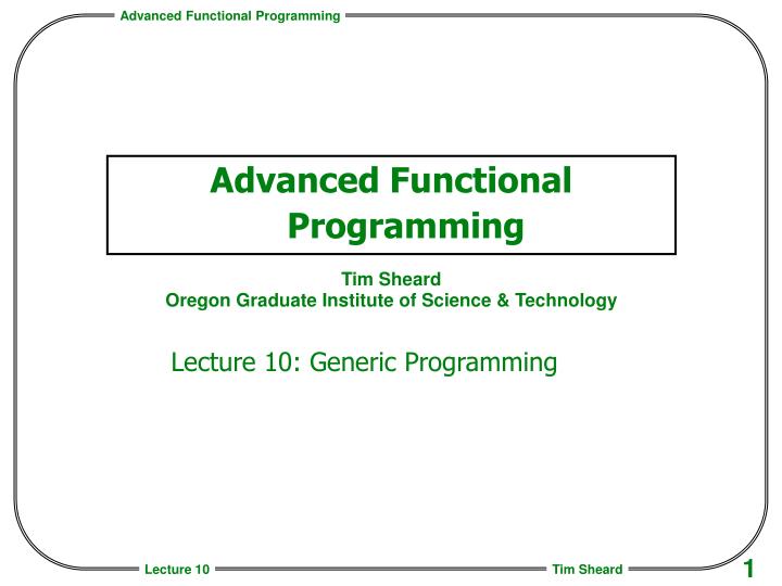 advanced functional programming
