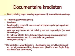 documentaire kredieten