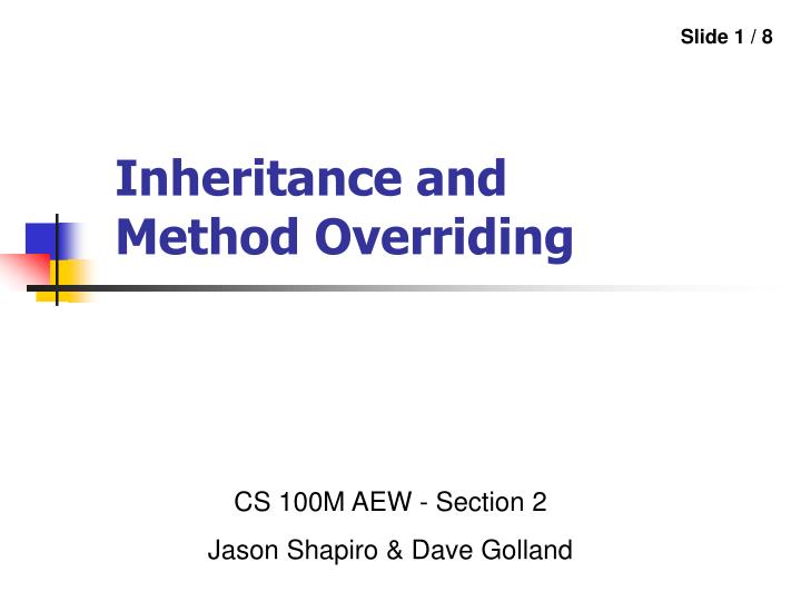 inheritance and method overriding