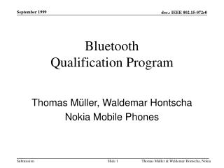 Bluetooth Qualification Program