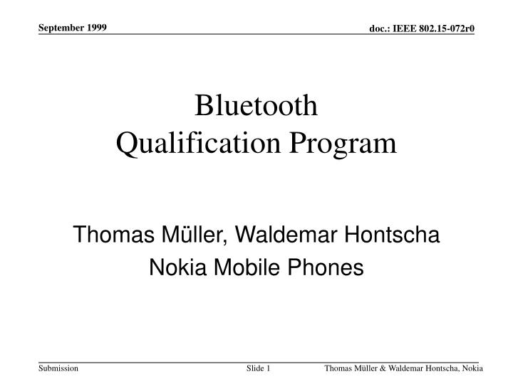 bluetooth qualification program