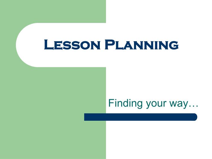 lesson planning