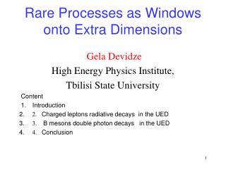 Rare Processes as Windows onto Extra Dimensions