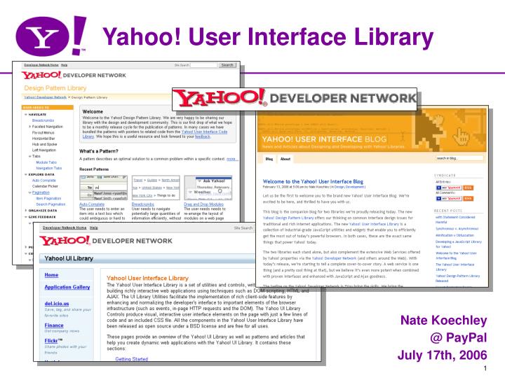 yahoo user interface library