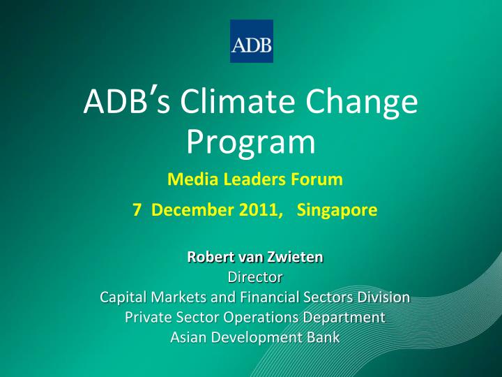 adb s climate change program