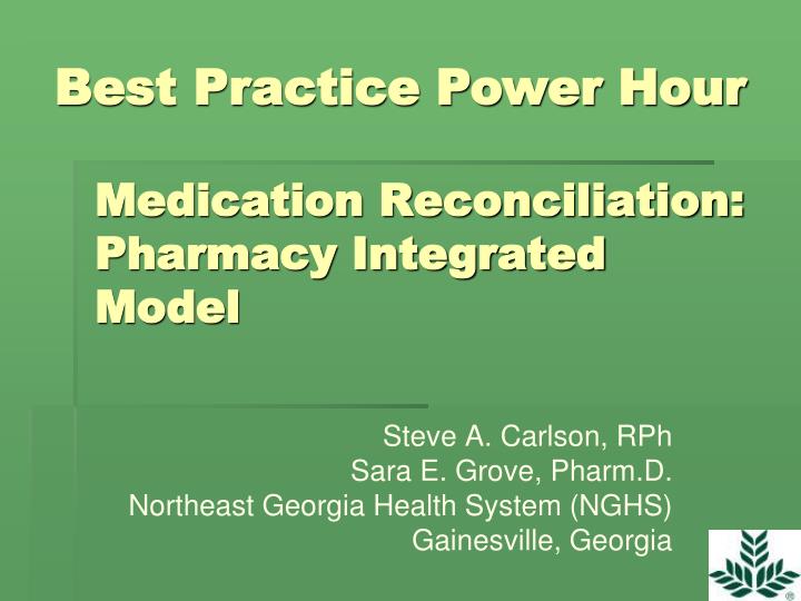 medication reconciliation pharmacy integrated model