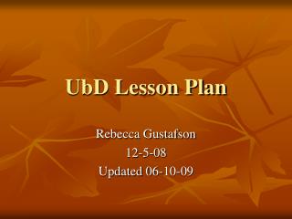 UbD Lesson Plan