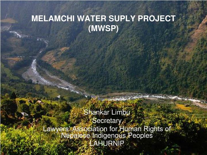 melamchi water suply project mwsp