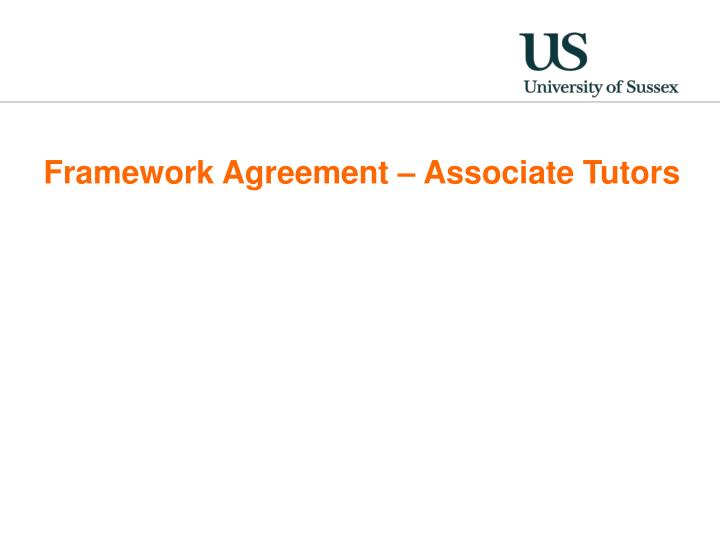 framework agreement associate tutors