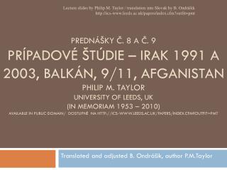 translated and adjusted b ondr ik author p m taylor