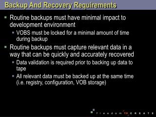 Backup And Recovery Requirements